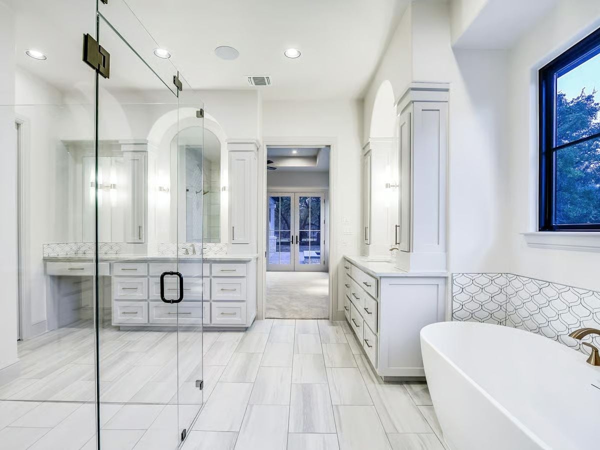 Freestanding Soaking Tub Positioned Where the Natural Light Actually Hits