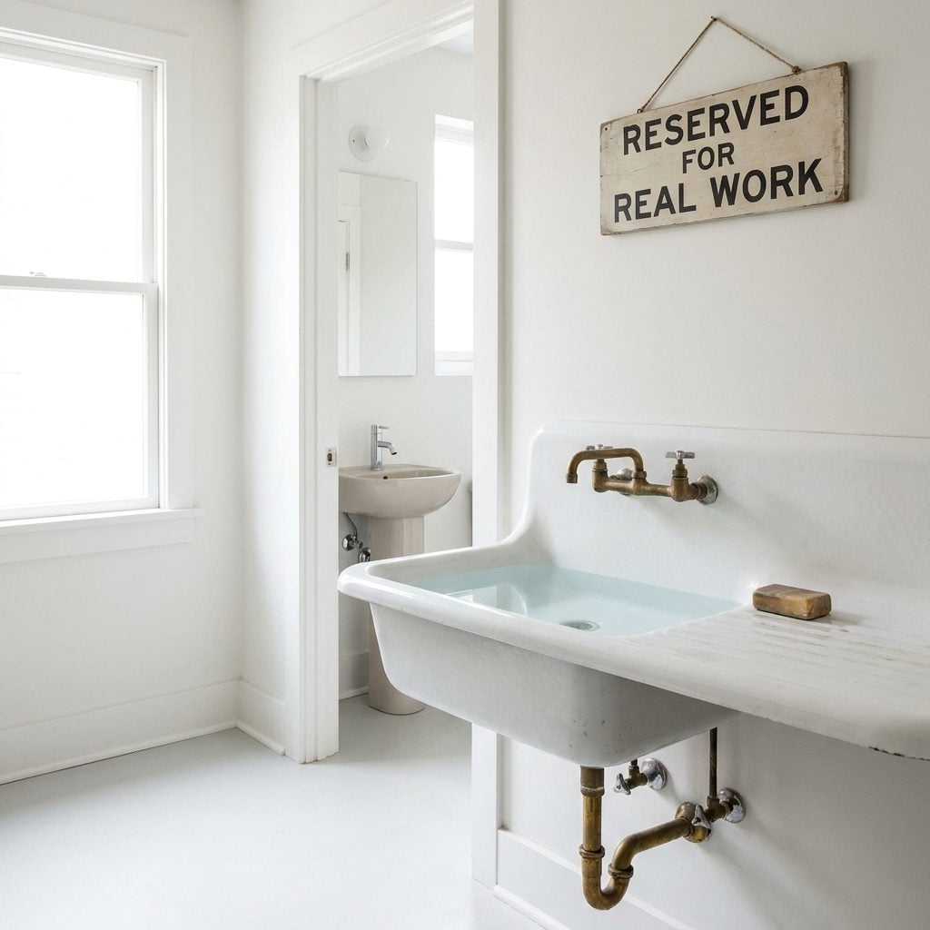 The Old-Fashioned Deep Porcelain Wash Sink