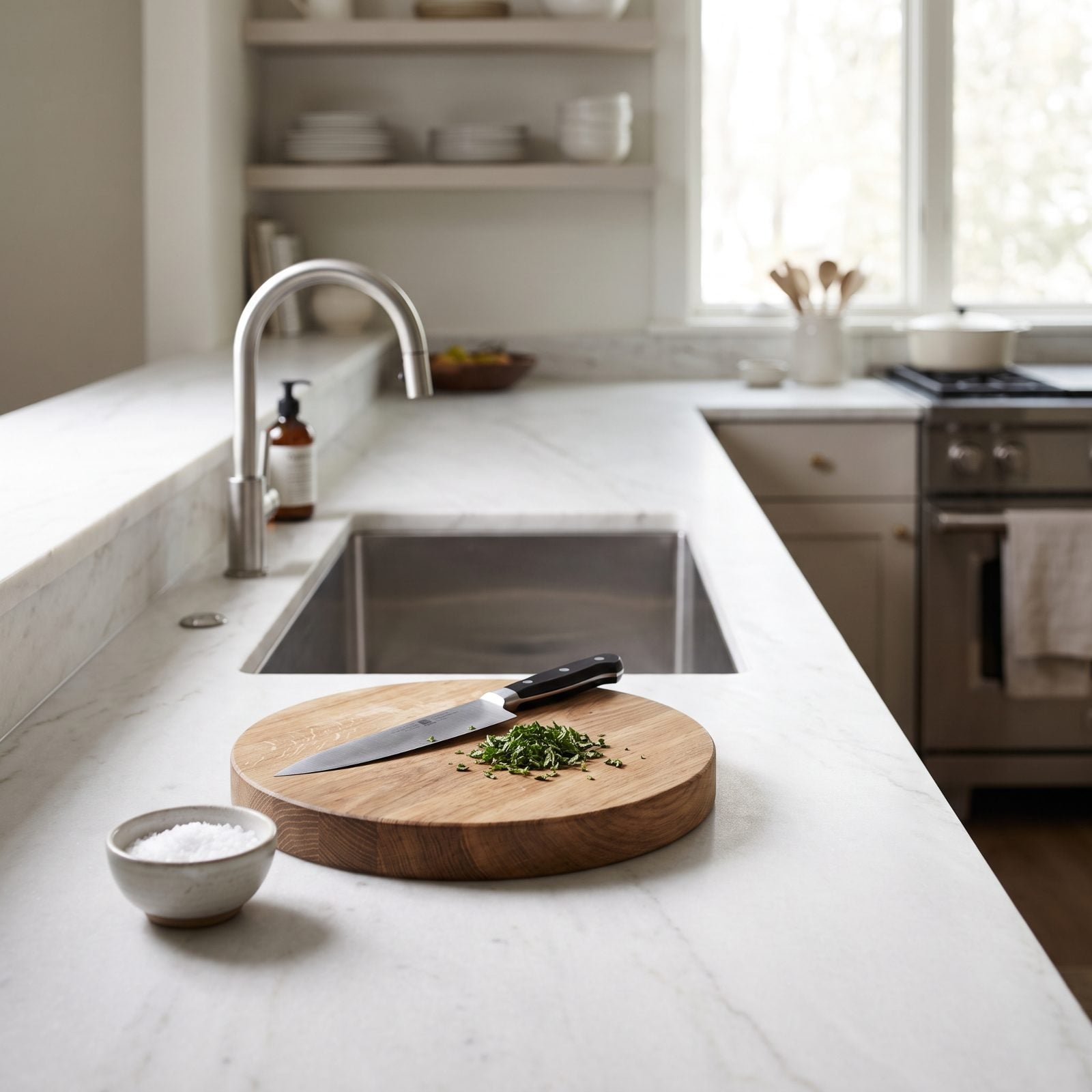 One Clean Run of Counter Right Next to the Sink