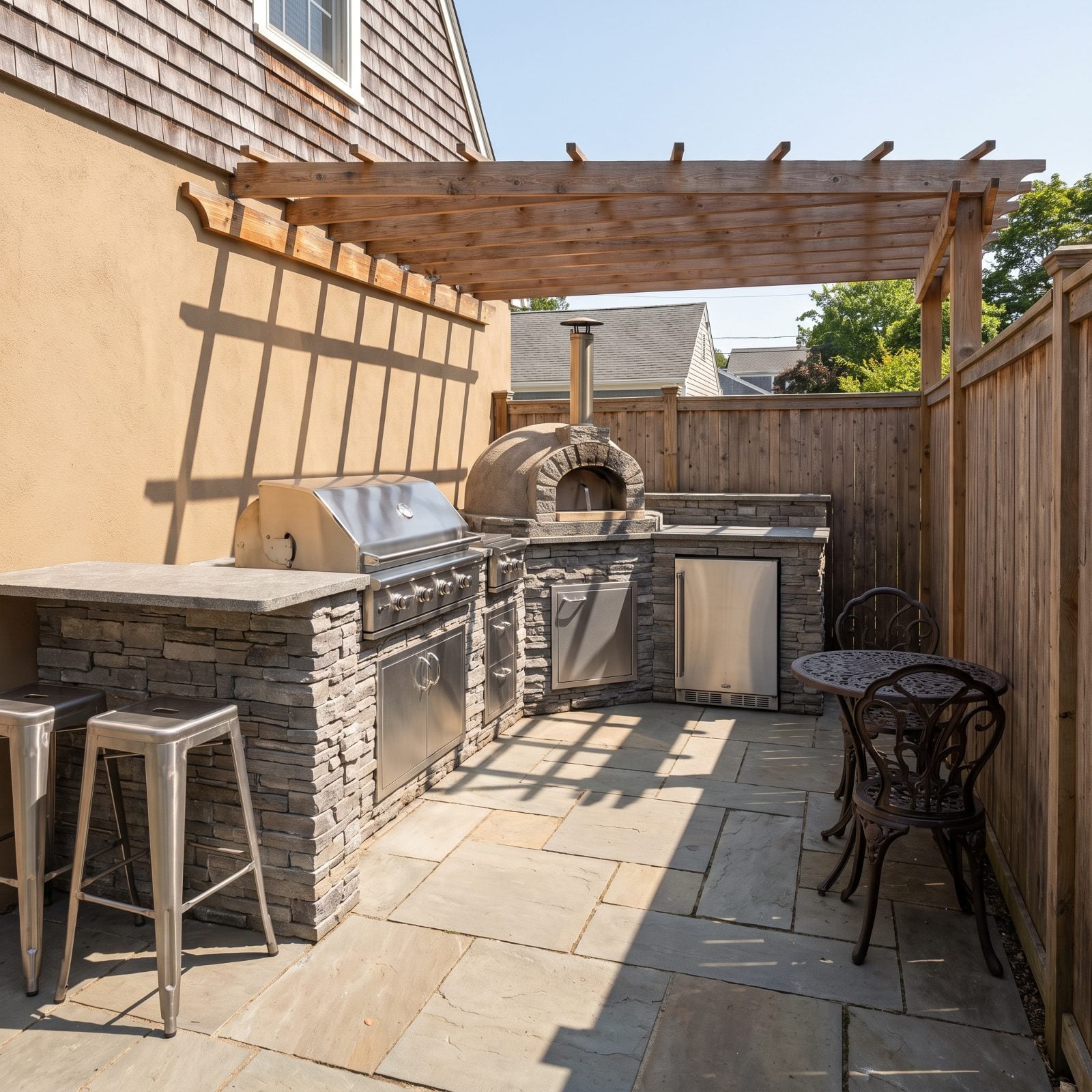 Outdoor Kitchens That Devour a Modest Patio