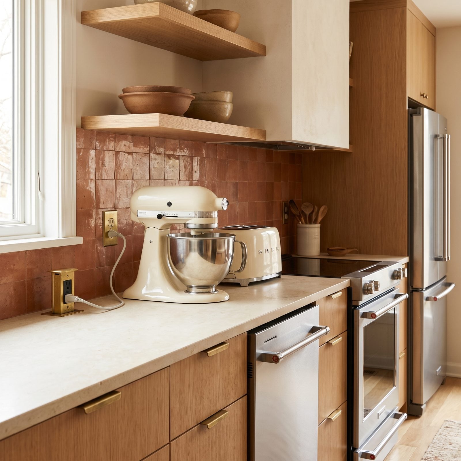 Outlets Positioned Exactly Where Countertop Appliances Are Used
