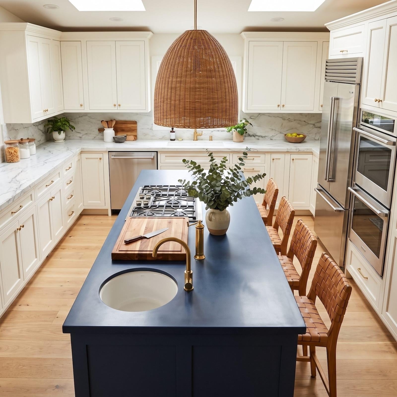 kitchen island overloaded with poor design features