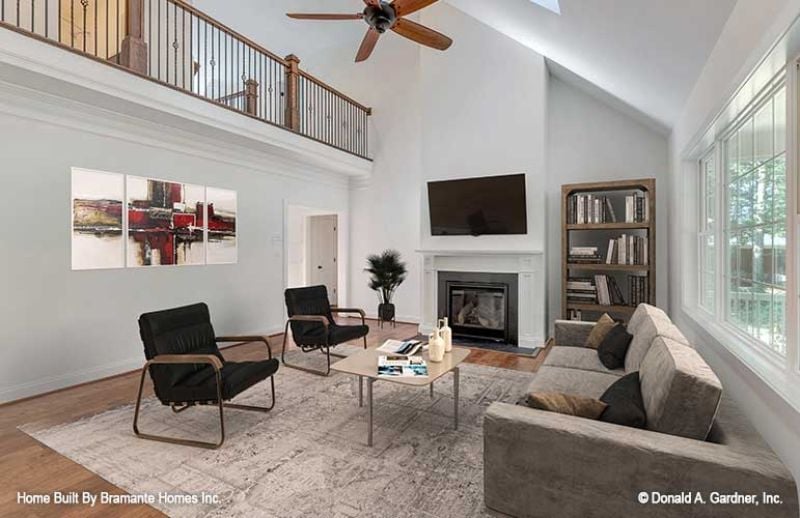 Vaulted Ceilings, Black Leather Chairs, and a Fireplace That Actually Gets Used