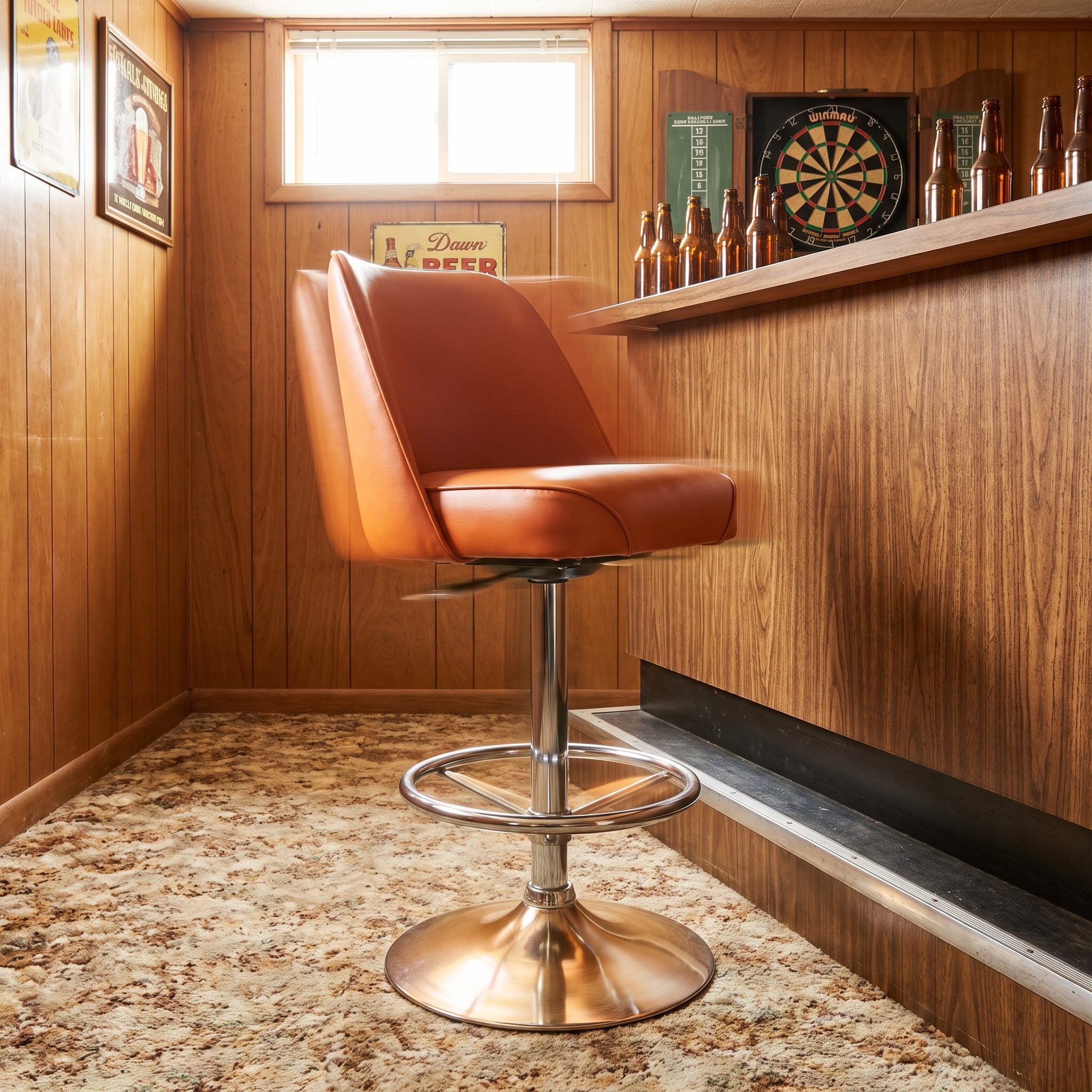 The Padded Bar Stools With Chrome or Brass Bases