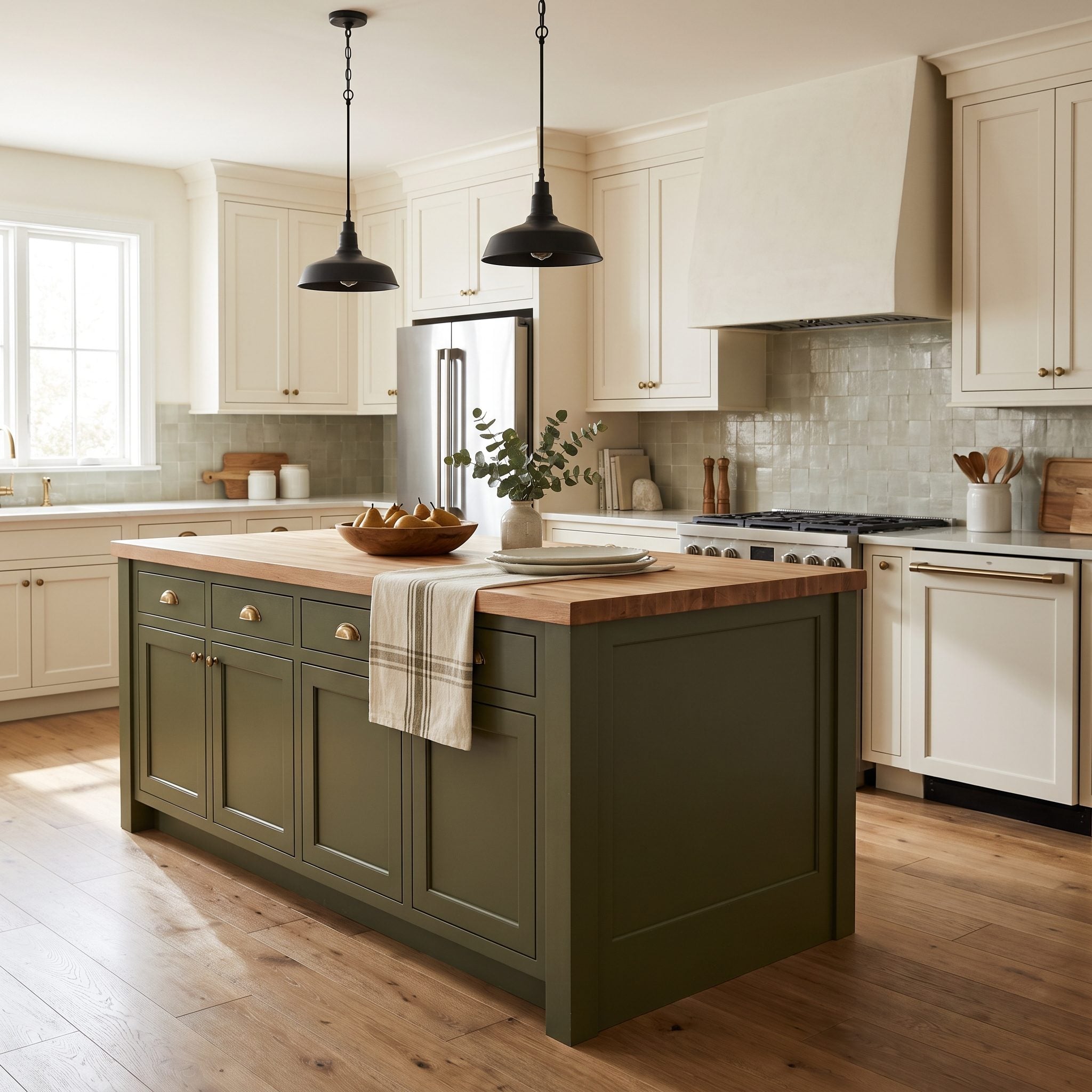 Painting the Island a Color That Fights the Rest of the Kitchen