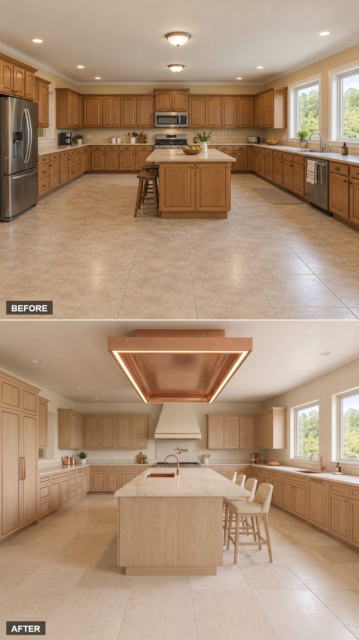 Pale Oak Island Under a Copper Ceiling