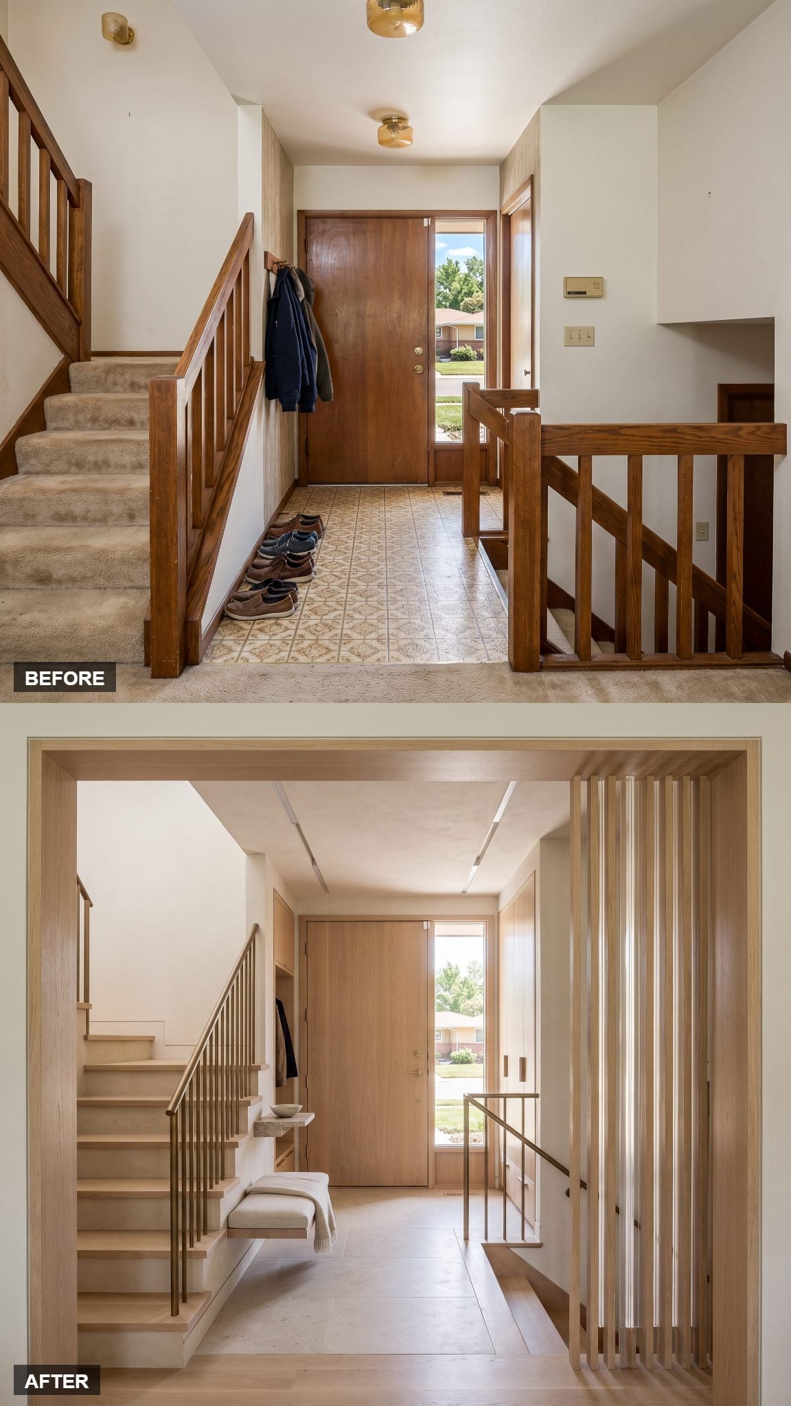 Pale Oak Portal With a Concealed Lower Stair