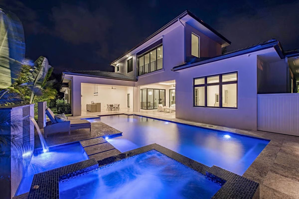 Blue-Lit Nights and Open Walls Make This Backyard the Neighborhood's Unofficial Gathering Spot