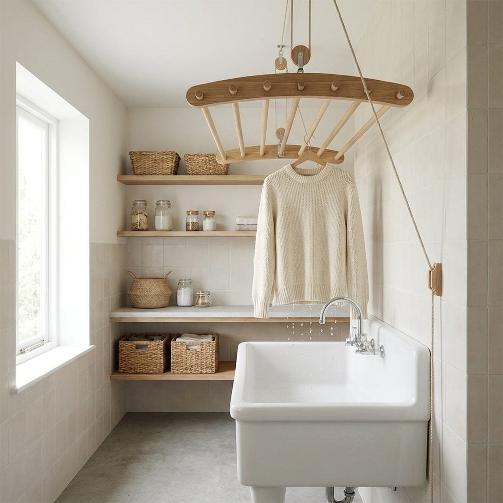 The Permanent Drying Rack Suspended Over the Utility Sink