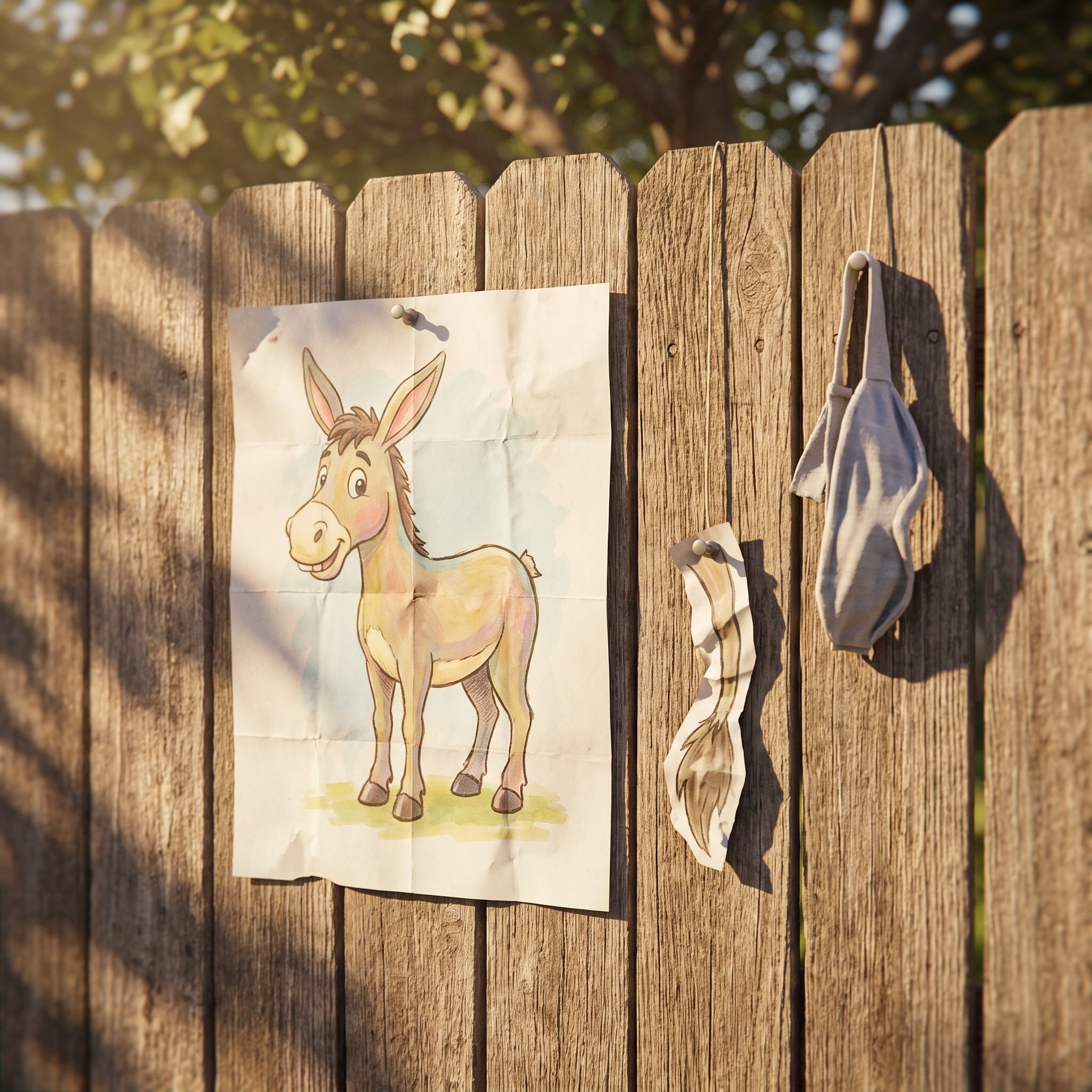 Pin-the-tail-on-the-donkey game costing around $1.50