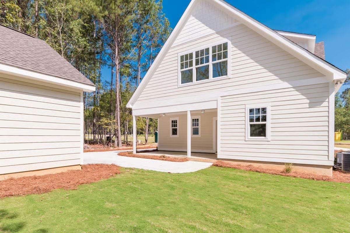 White Lap Siding, Covered Porch, and a Backyard That Actually Has Room to Breathe