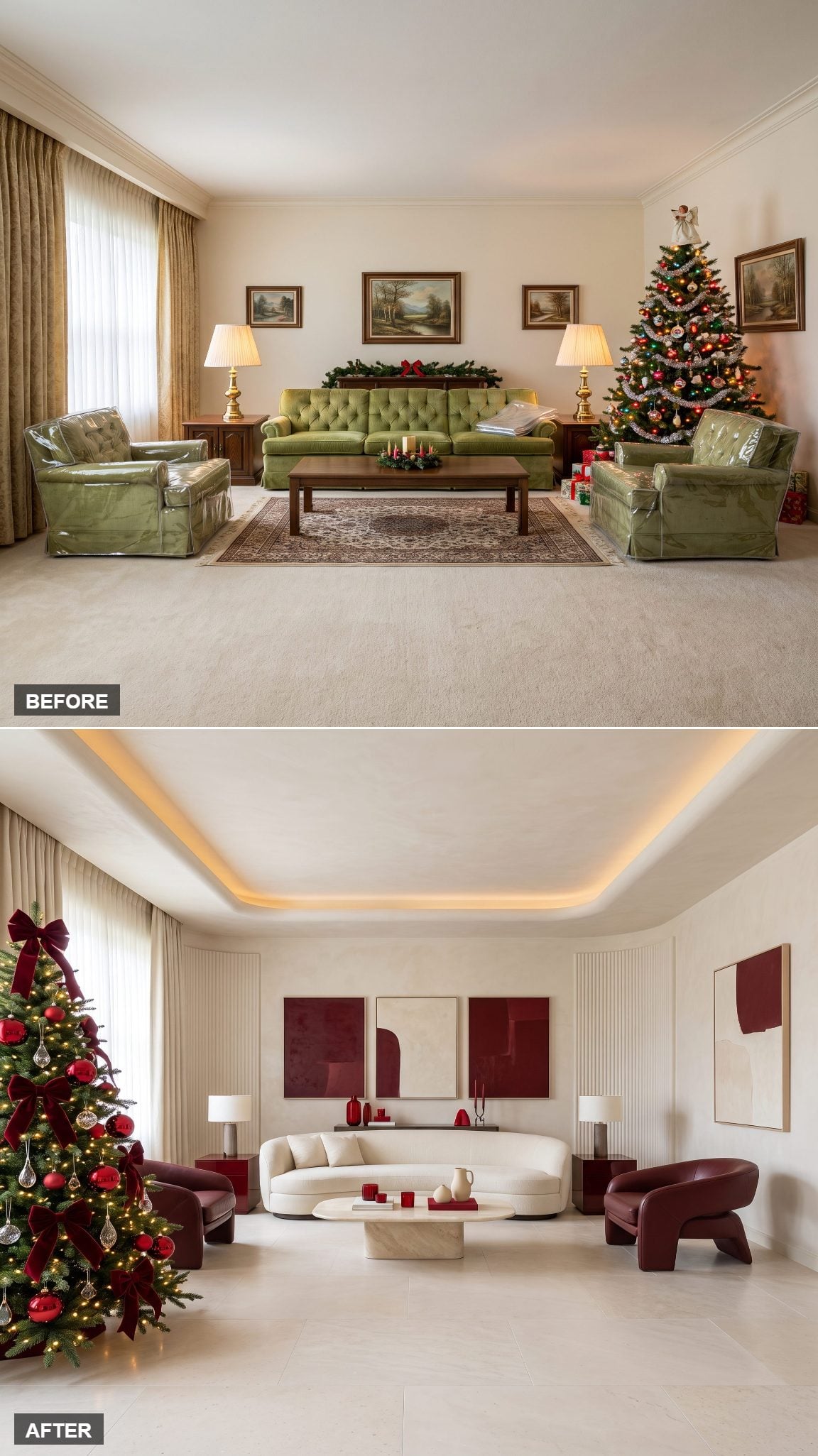 From Plastic-Covered Museum to Cream-and-Red Christmas Salon