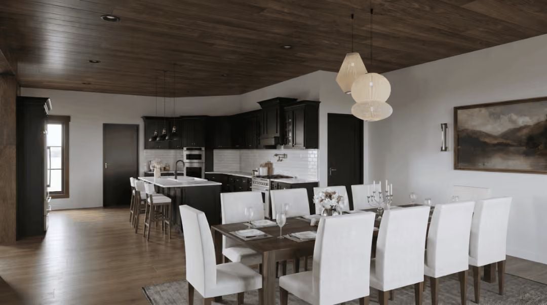 Dark Cabinets Meet a Dining Room That Fits the Whole Extended Family