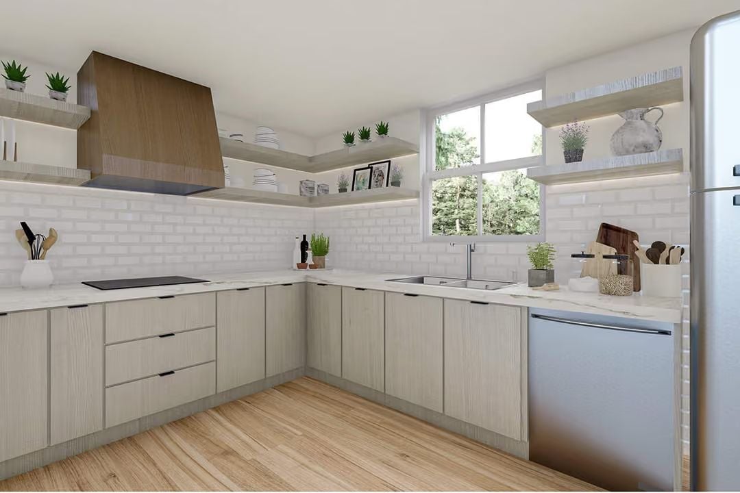 Open Shelving and a Wood Hood Make This Kitchen Feel Collected, Not Decorated
