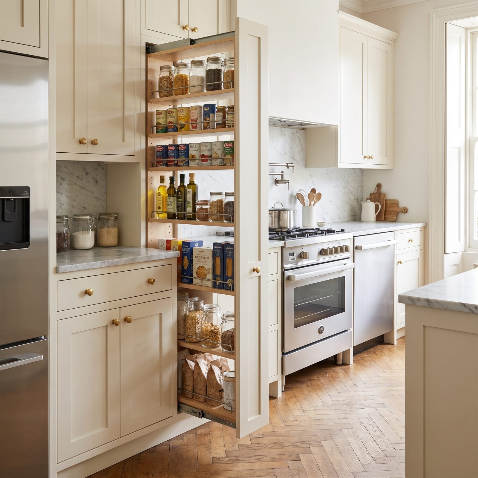 A Pull-Out Pantry That Lets You See Everything at Once