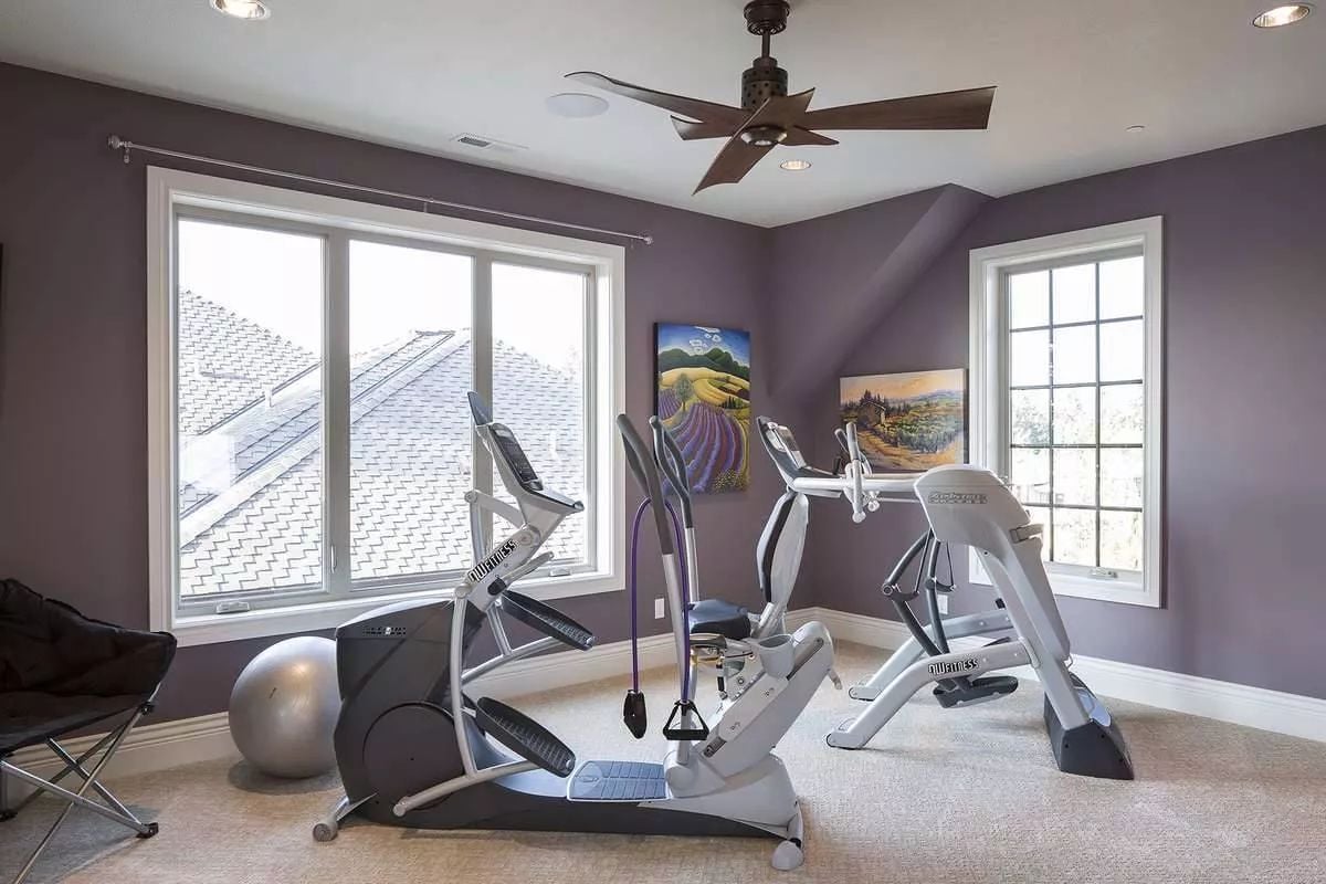 Carpet, Purple Walls, and Ellipticals: Home Gym Done Without Apology