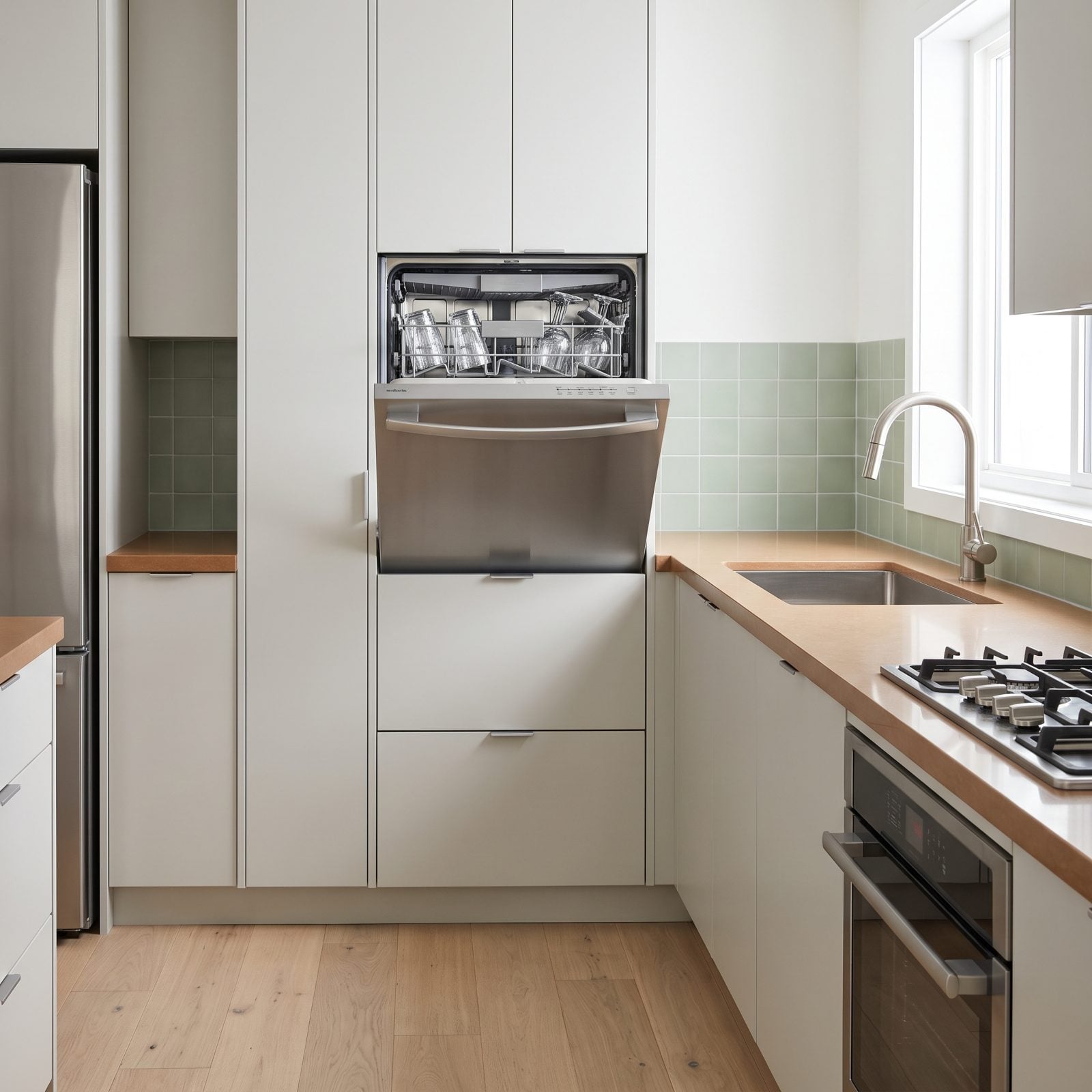 Dishwasher Installed at Waist Level to Eliminate Constant Bending