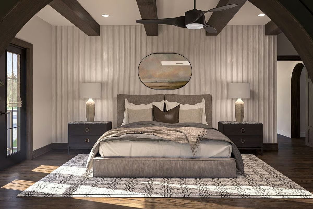 Exposed Beams and a Ceiling Fan That Actually Belongs Here