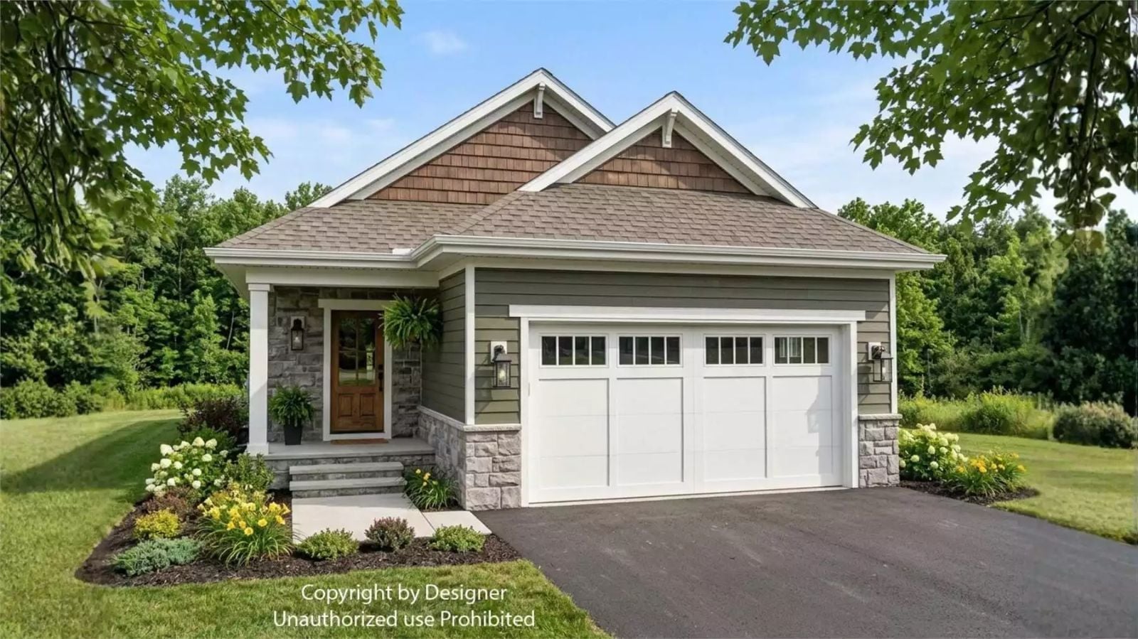 Ravenwood Way 2-Bedroom Ranch with Vaulted Family Room Designed for Couples Who Love a Good Reason to Light the Fireplace (Floor Plan)