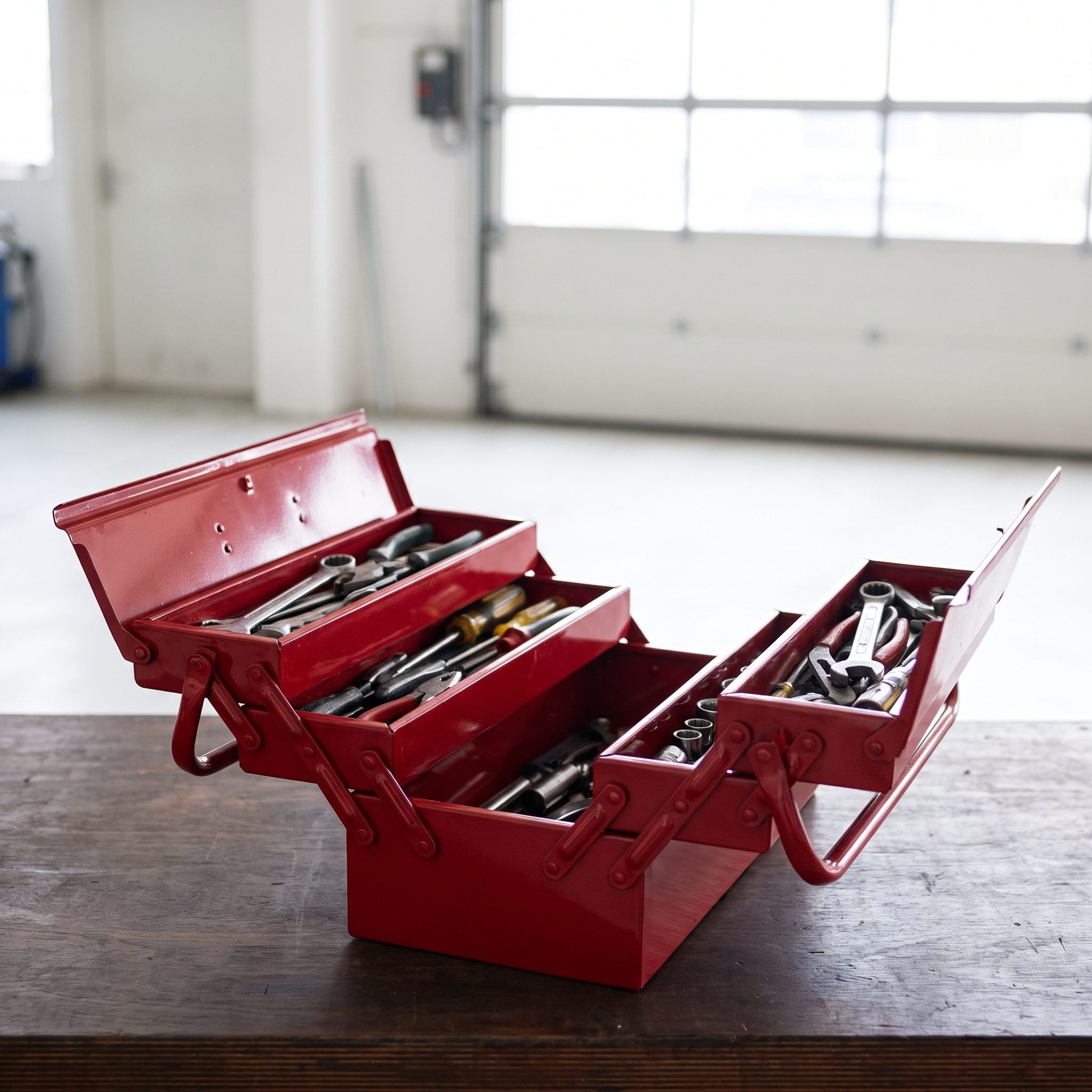 The Red Metal Toolbox With Cantilever Trays: $25 to $45