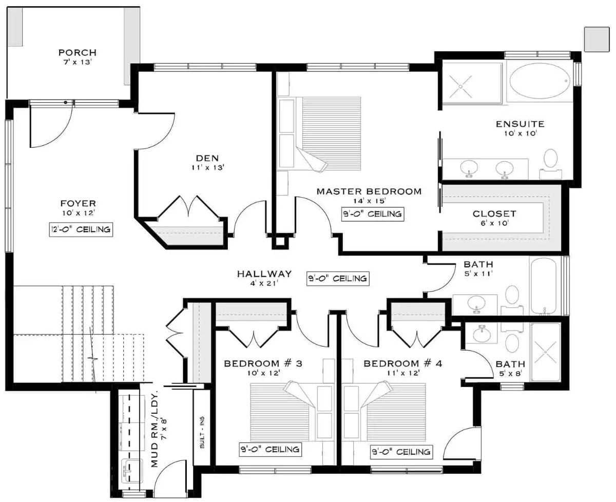 Floor Plan - Ridgewell Close 4-Bedroom Contemporary with Wraparound Deck Designed for Families Who Make Their House the One Everyone Wants to Visit