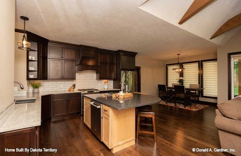 Dark Cabinets, Light Island, and a Kitchen That Doesn't Pick Just One