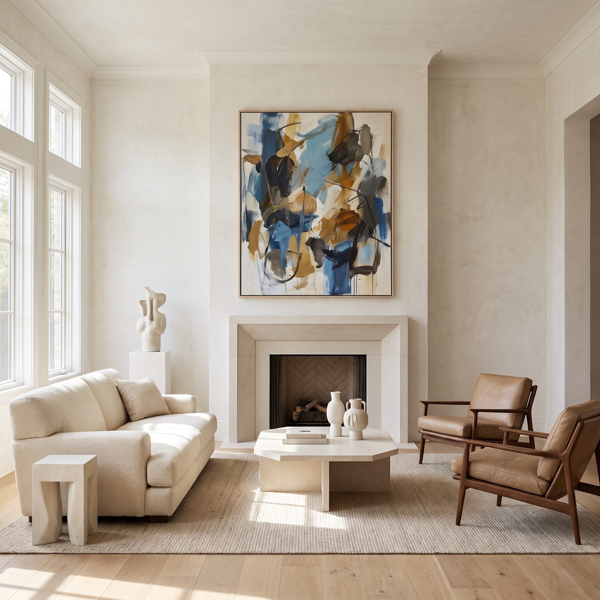 The Room Where Skipping the TV Above the Fireplace Creates Space for Real Art
