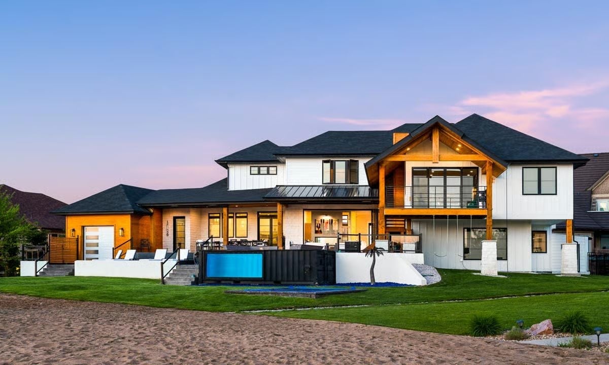 Covered Patio, a Pool, and a Second-Story Deck Walk Into the Same Backyard