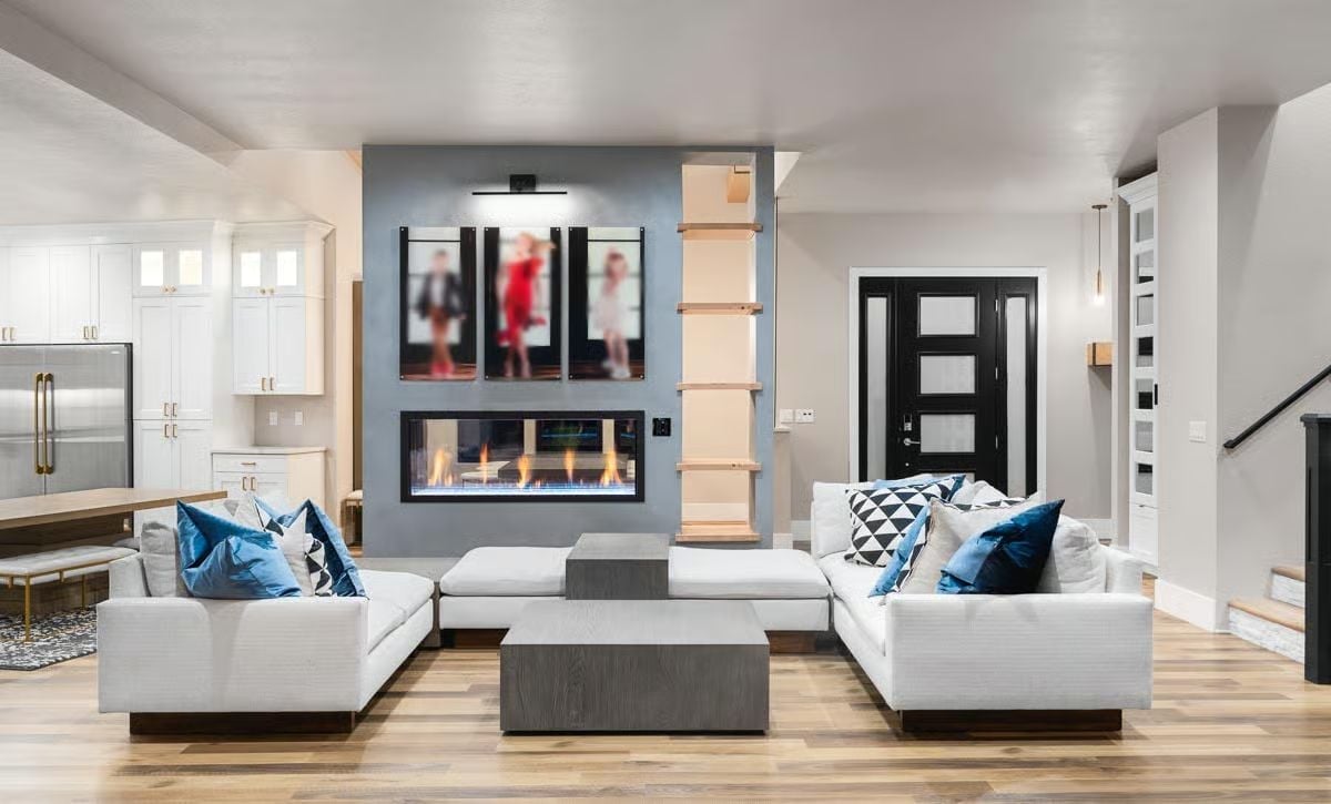 Floating Fireplace Wall Earns Every Square Inch of Attention