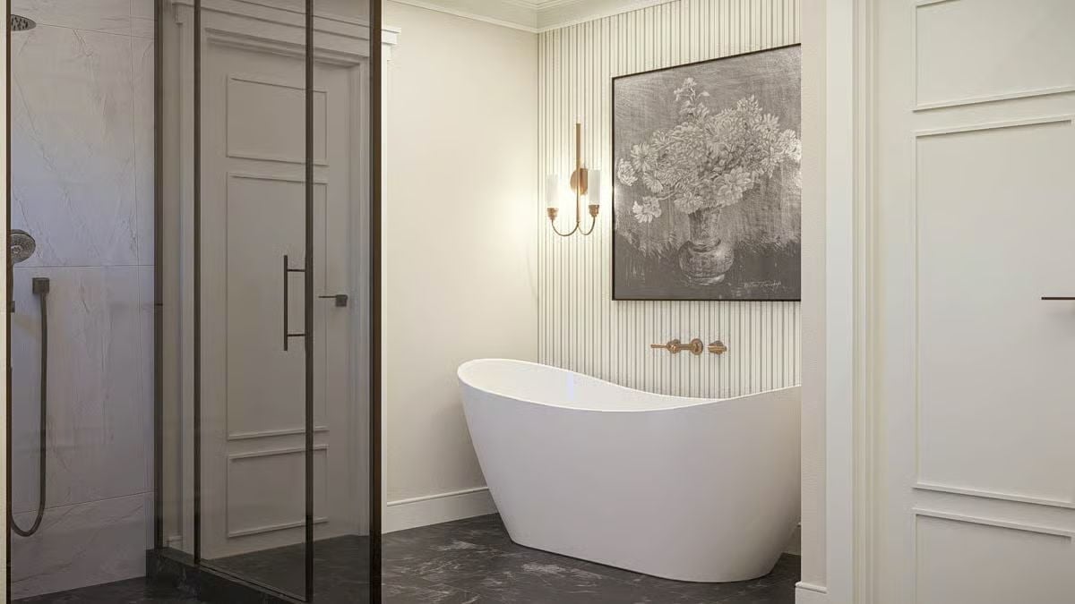 Brass Fittings and a Freestanding Tub That Justify the Whole Renovation