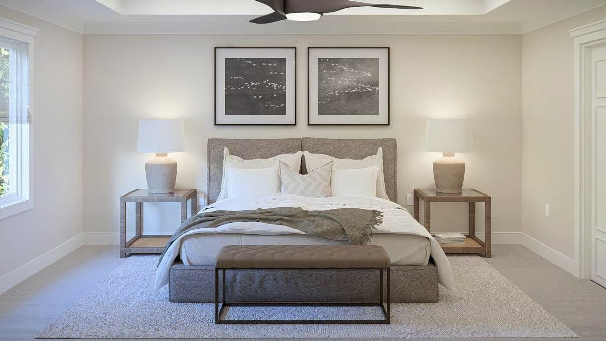 Matched Nightstands and a Throw That Keep This Bedroom From Trying Too Hard