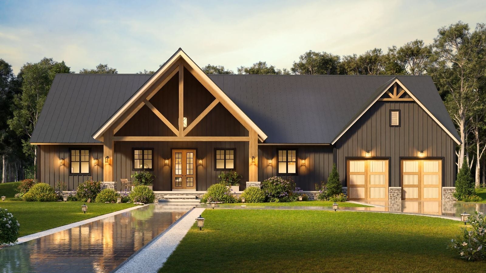 Ruby Retreat 3-Bedroom Modern Farmhouse with Covered Porch Designed for Families Who Love the Sound of a Full House (Floor Plan)