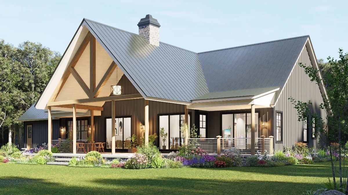 Exposed Timber Gables and a Wraparound Porch Built for Long Summer Evenings