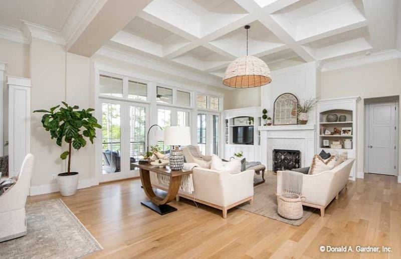 Coffered Ceilings and White Sofas That Somehow Stay Clean