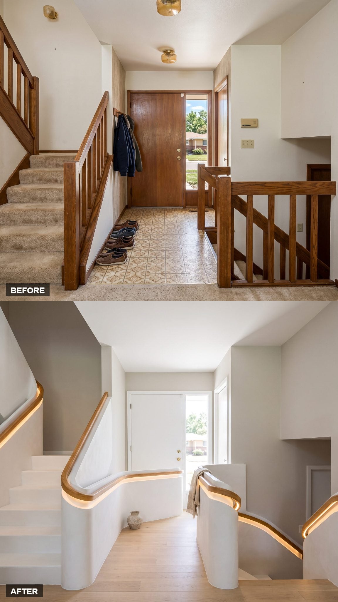 Sculptural Stair Ribbon That Wraps Both Levels