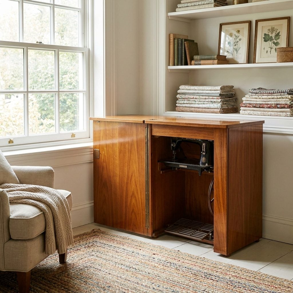 The Sewing Machine in Its Own Cabinet