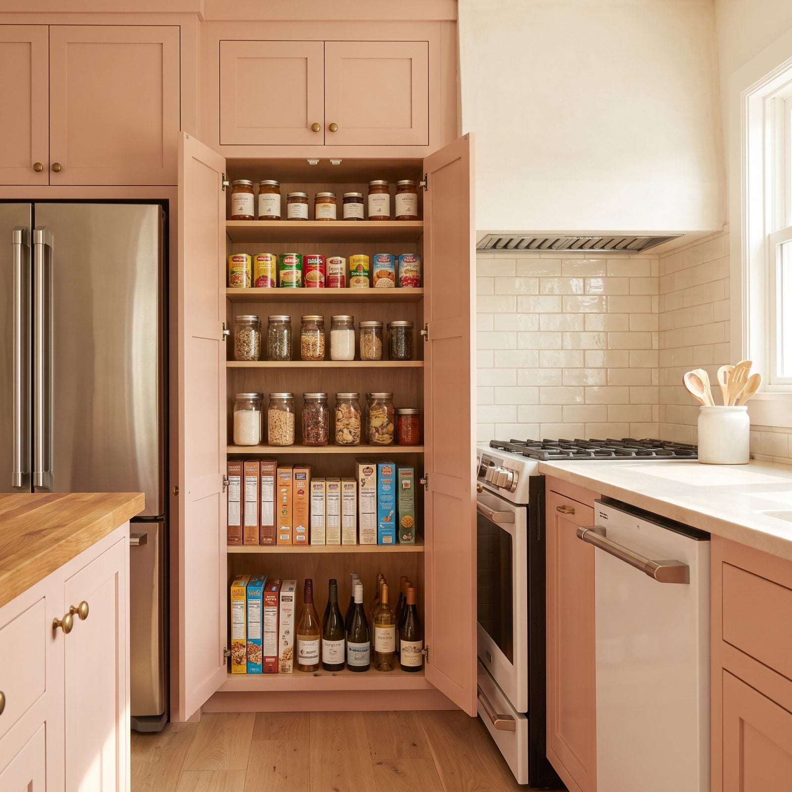 Shallow Pantry Shelves So Food Doesn’t Disappear at the Back