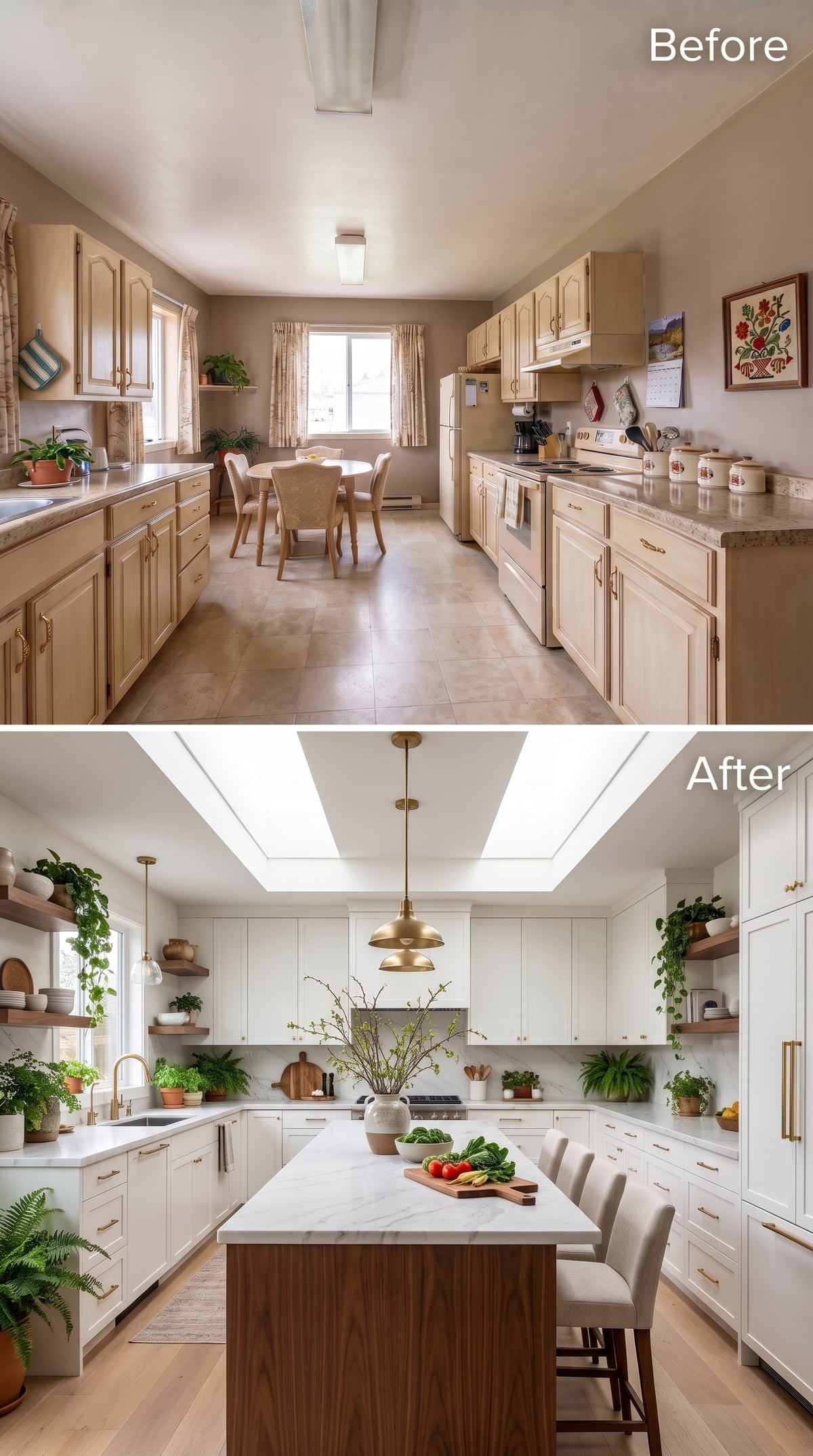 Skylights, a Walnut Island Base, and Open Shelving That Finally Justify the Square Footage