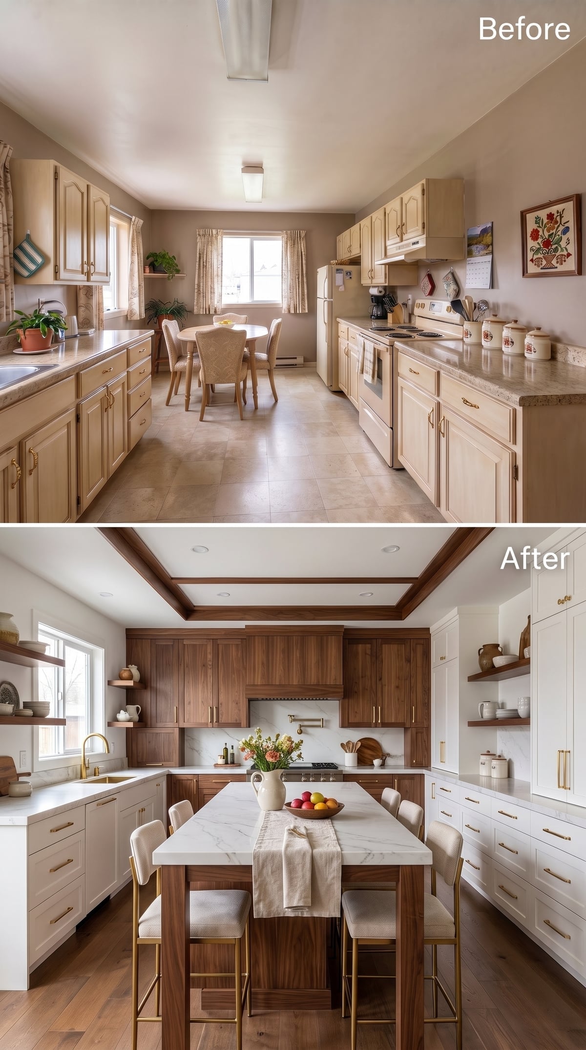 Walnut Uppers, Brass Hardware, Tray Ceiling: When the Bones Finally Match the Ambition