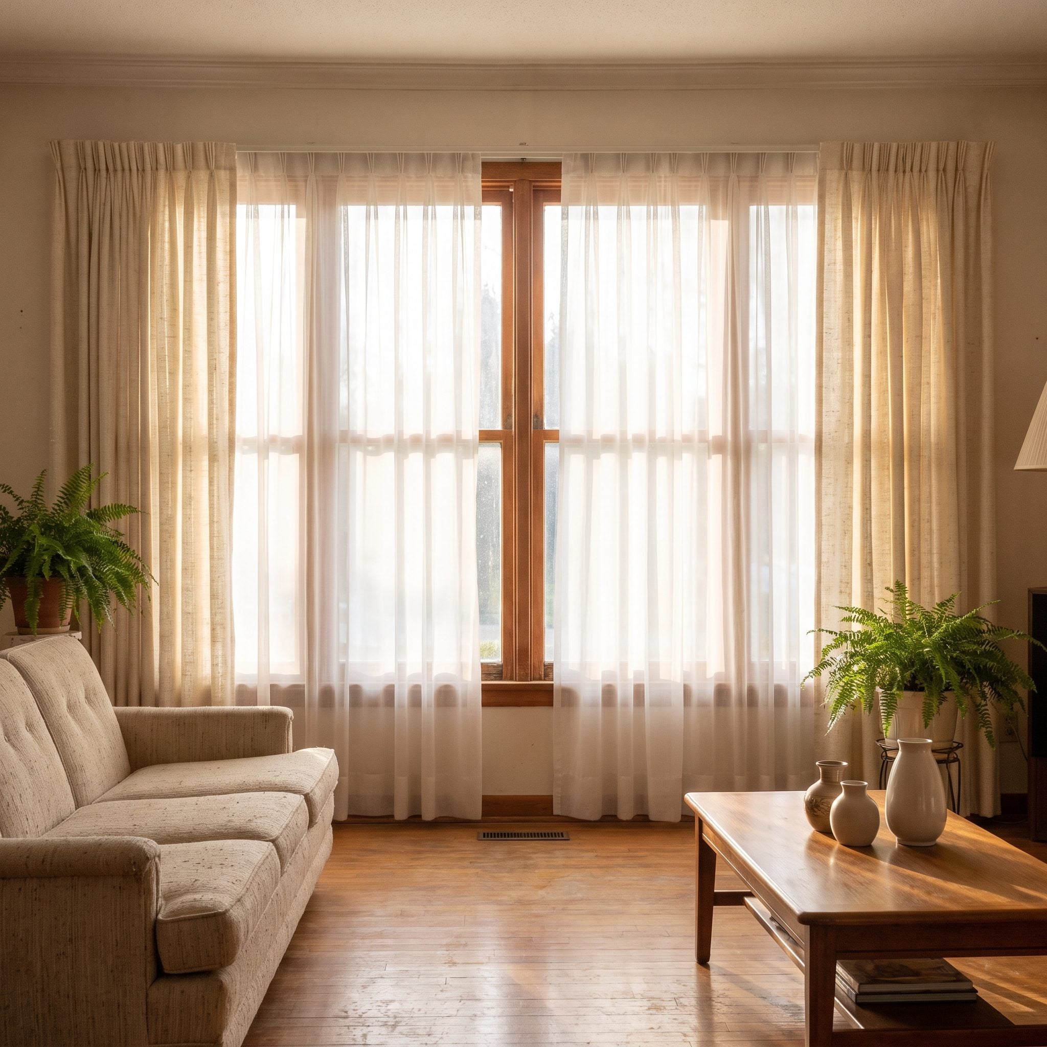The Sheer Curtains Behind Them That Softened the Daylight