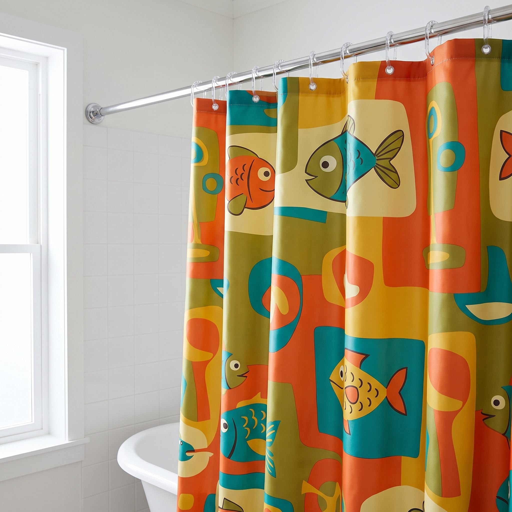 Shower Curtain, Rod, and Rings: About $8 to $20 in the 1970s