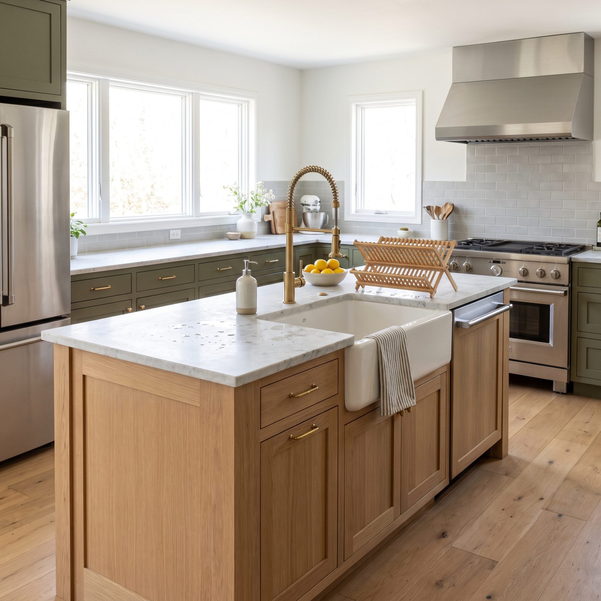 Sinking the Sink Into the Island With No Backsplash to Catch the Splatter