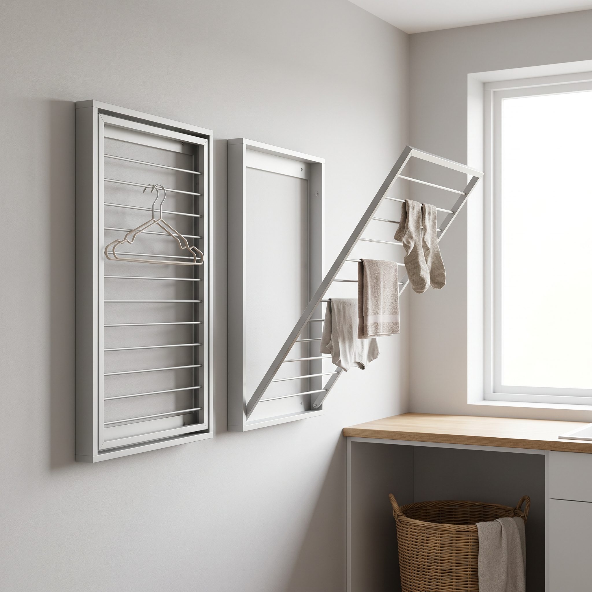 Skipping a Wall-Mounted Drying Rack That Folds Away