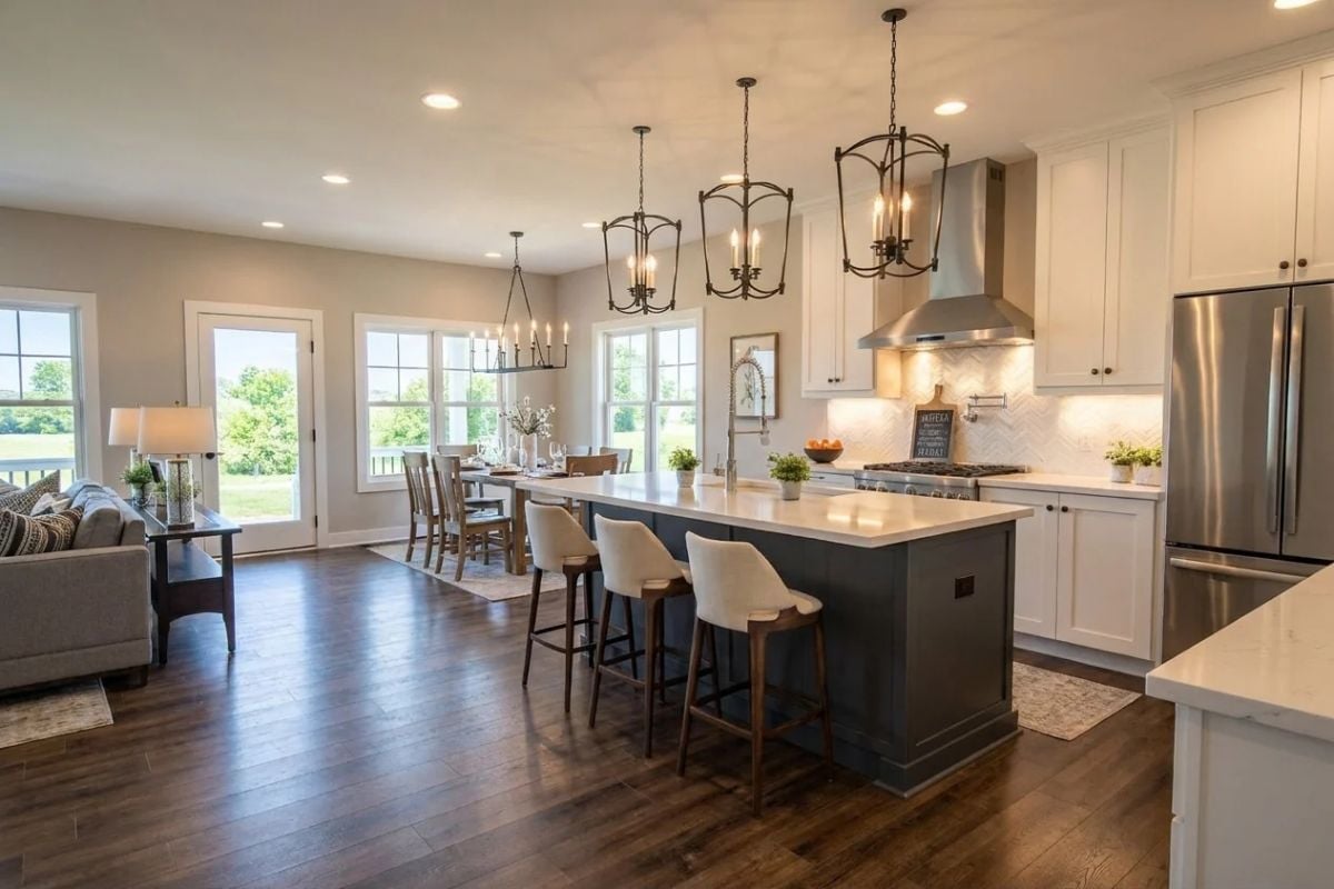Open-Plan Kitchen Where the Island Does the Heavy Lifting