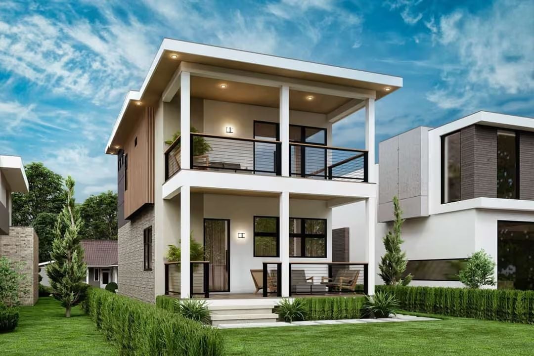 Covered Porches on Both Floors Make Outdoor Living Feel Like a Given
