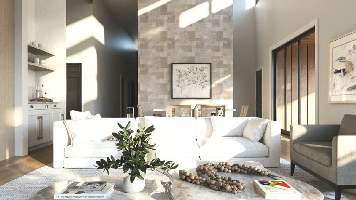 Sunlight Does the Heavy Lifting in This Double-Height Living Room