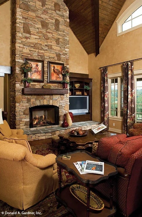 Stacked Stone to the Roofline and a Fireplace That Earns Every Inch of Wall Space