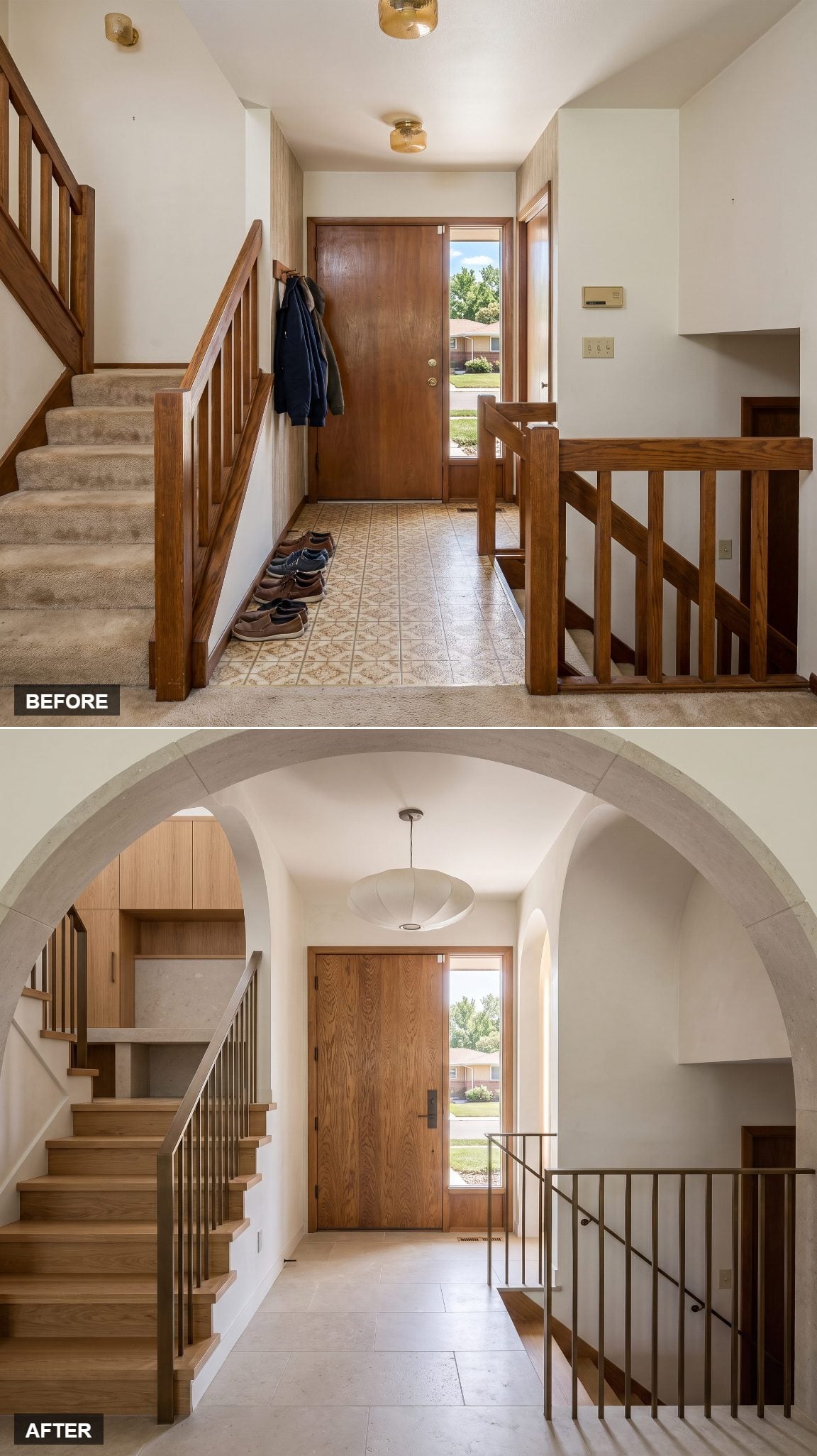 A Stone Arch That Gives the Entry a Sense of Arrival