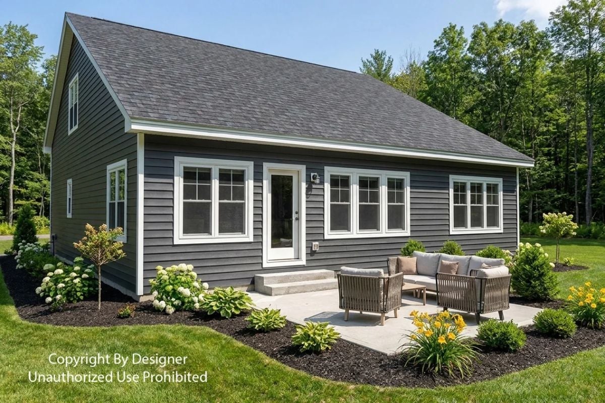 Gray Siding, White Trim, and a Patio That Actually Invites You to Sit Down