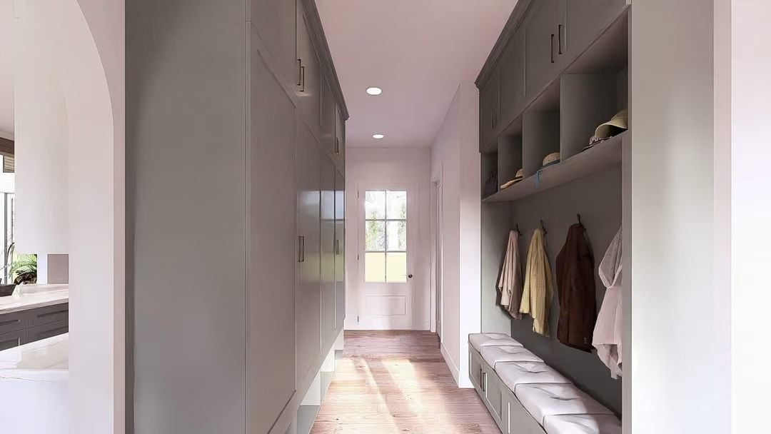 Gray Built-Ins, Coat Hooks, and a Bench That Actually Gets Used Every Day
